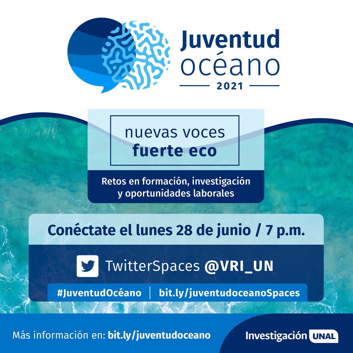 @UNALOficial @CECIMARUNAL @CamiloYounes @DollyMontoyaUN ¿Quieres saber de qué se trata #JuventudOcéano @UNALoficial y qué es la #DécadadelOcéano para el Desarrollo Sostenible #OceanDecade? 

Conéctate esta noche a las 19:00 en nuestros #TwitterSpaces: entra a bit.ly/juventudoceano…, activa el recordatorio. ¡Te esperamos! 

#UNAL