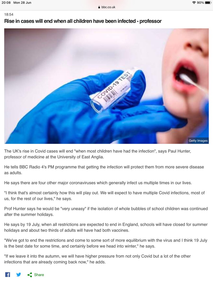the_c12731824's tweet photo. @RosMcM @HoppySaul This piece from the BBC explains the logic. Infect as many under 18s as possible before next winter. If this is your aim then the actions you mention make perfect sense.

As a parent I’m deeply uncomfortable with this. https://t.co/KZRBfqAlrs