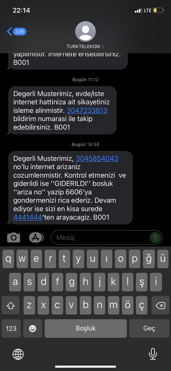 culha_aysun's tweet photo. Merhaba internet sorunumuz devam edıyor aşağıdakı sms gonderıldı, çağrı merkezını aradım ekranlarınızda guncelleme varmış ne zaman arasam aynı şey lutfen ılgılenırmısınız rica etsem @TTDestek https://t.co/Z7cigEq4xP