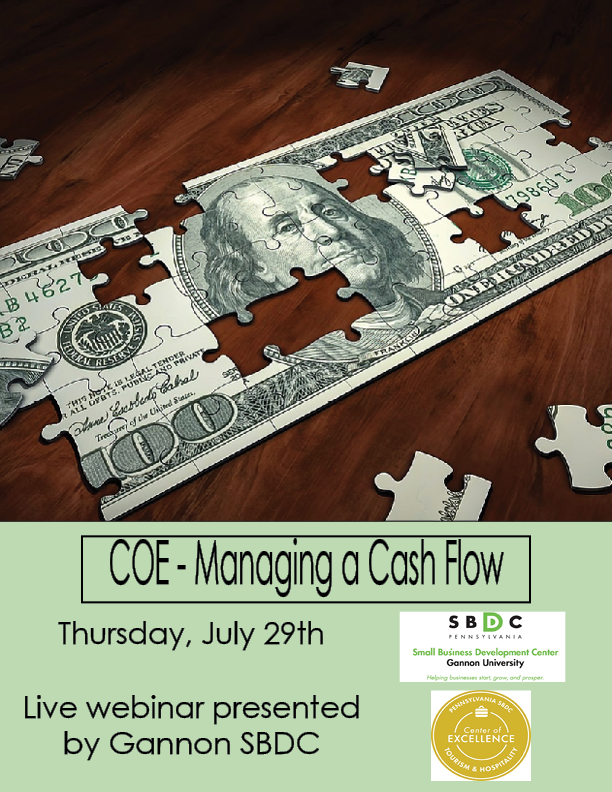Managing a #cashflow in business is just as important as any other #business operation. Join us for a “Managing Cash Flow” webinar to learn best practices to make your cash flow look good.

🗓️Thursday, July 29th: 11:30 am – 1:00pm
bit.ly/3A52SBT