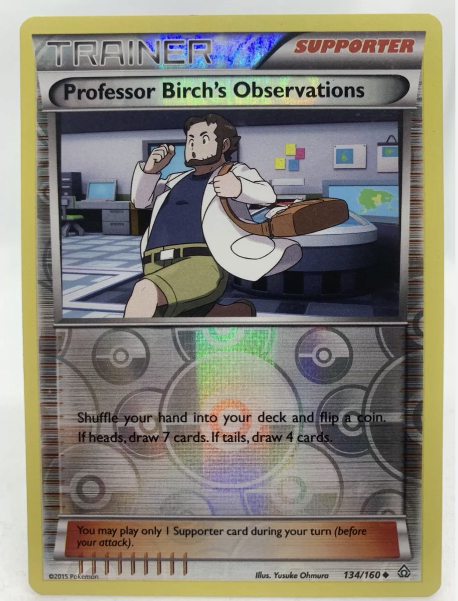 trainercotd's tweet image. The Trainer Card of the Day is Professor Birch’s Observation!