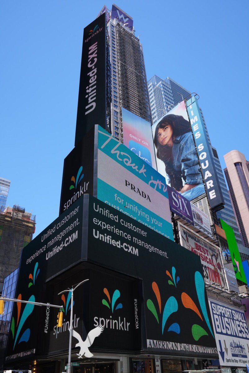 diane_k_adams's tweet photo. @TimesSquareNYC just got happier! So amazing to be able to spend time with our @Sprinklr family in person and virtually all across the world to celebrate our big IPO day and to see our name in lights. 

I am thrilled to embark on this new chapter, together! 

#SprinklrIPO https://t.co/ZZCgOzrP26
