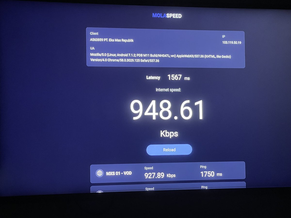 Mau streaming via <a href="/Molatv_id/">Mola TV Indonesia</a> tapi koneksi <a href="/MyRepublicID/">MyRepublic Indonesia</a> ga sampe 1Mbps?? Gimana ini?? Sy pelanggan Paket Nova 🤔🤔