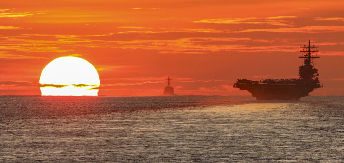 Sunset cruises #FlyNavy #CVN76