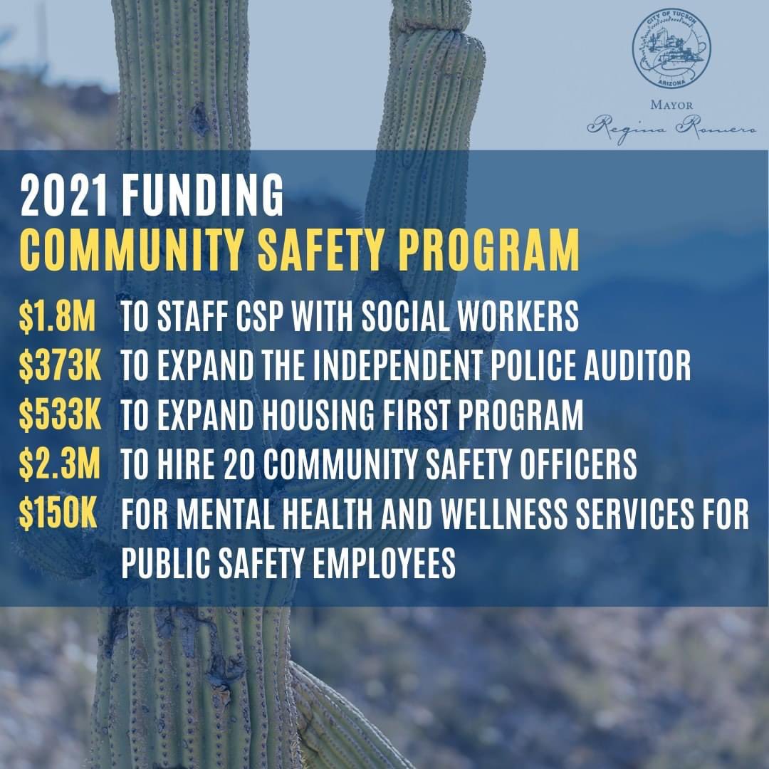 TucsonRomero's tweet image. The approved FY 21/22 budget represents a significant step forward in improving core services for #Tucsonans:

- supporting our economic recovery
- investing in new community safety strategies
- doubling the amount we are investing in local road repairs