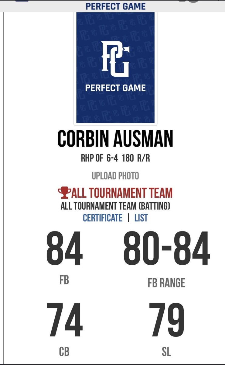 Corbinausman's tweet image. Thanks @PG_Tourney, it’s an honor to be named to the All Tournament Team! Hard work, great Coaches and teammates! Thanks @SethVarner26 @BadinBaseball @Riverbats22_23 @UNCOMMITTEDBSB @D1Uncommitted @ohio_report @BUncommitted