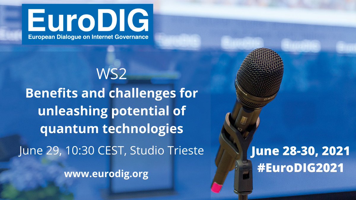 WS 2 of #EuroDIG2021 with and by @ictpnews, <a href="/quantumlah/">CQT</a> &amp; more
⏰ 10:30 CEST, Studio Trieste
Not yet registered? ➡️ eurodig.org/get-involved/r…
Just want to watch? 📺 youtube.com/watch?v=UPKluR…