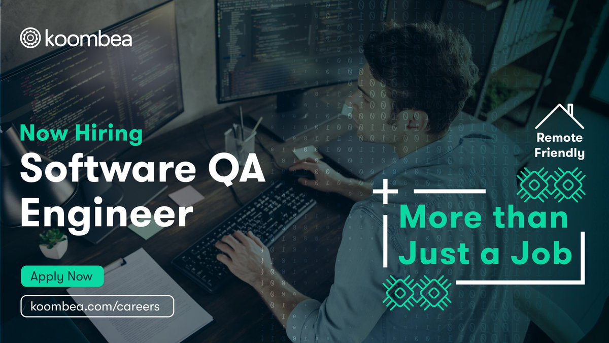 koombea's tweet image. As a software QA engineer, do you want to take your career to the next level? Apply to Koombea and become part of a team where you have the opportunity to decide on your career path: bit.ly/3vqKErl
#TrabajoSiHay #EstamosContratando #SoftwareQAEngineer