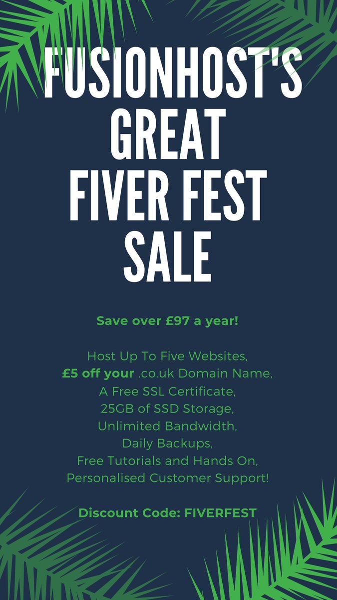 fusionhost's tweet image. #fusionhost&apos;s fiver fest is upon us! Save over £97 a year on your web hosting costs!

#fiverfest #webhosting #webhost #cloudhosting #cloudhost #domainnames #domains #ssl #sslcertificate #hosting #website #websites #wordpress #wordpresswebsite #Webdesign   #britishwebhost