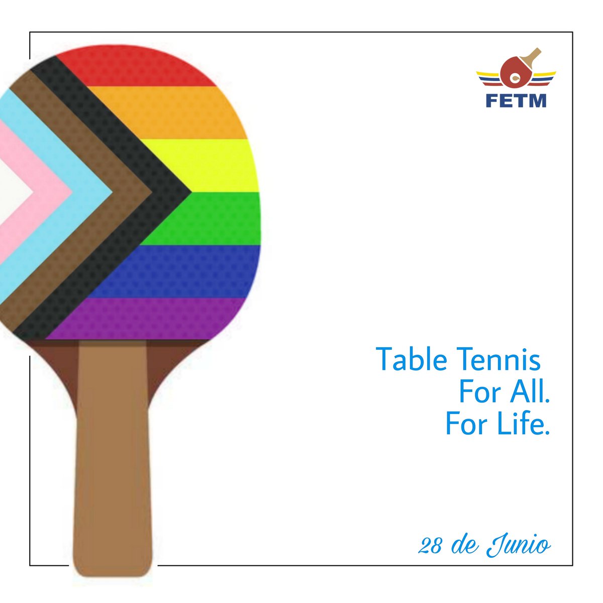 FetmEcuador1721's tweet photo. 👉28 de Junio - Día Internacional del Orgullo LGTBIQ+ 

✨Hagamos del Tenis de Mesa un espacio seguro. 

🌈Porque nuestro deporte es para todxs #TT4All
 #TT4Life

🏓¡Juntxs por el Tenis de Mesa!🏓
-------------------------

#28junio #pridemonth2021 #Pride #orgullo https://t.co/Nrm3nPZ0VH