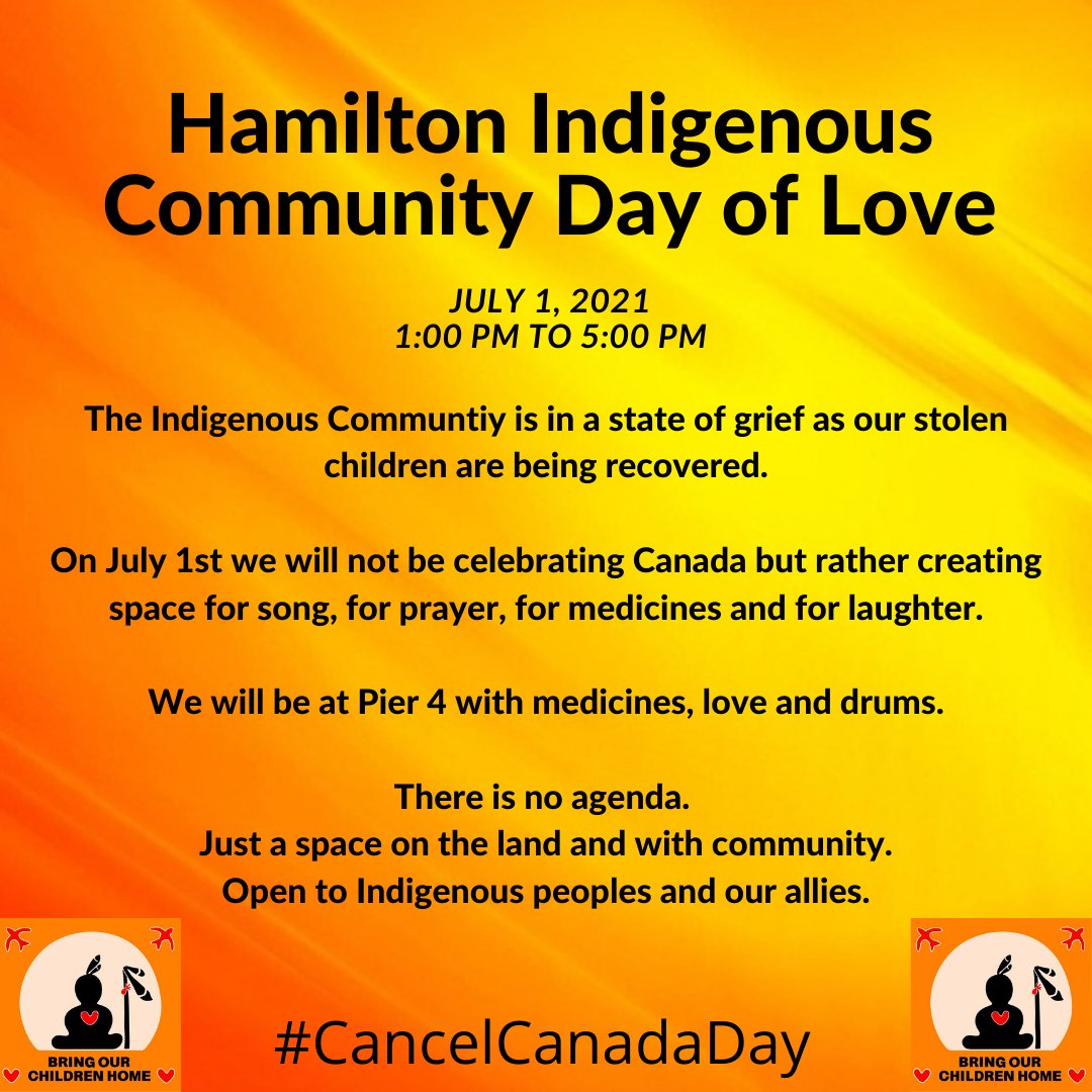 Jordan_Carrier's tweet image. This event is open to Indigenous community and allies. No agenda, we will just be there with medicines, love, and drums. Drop-in anytime. Sing a song, listen to songs, prayer, laugh, and love eachother. #CancelCanadaDay #hamont