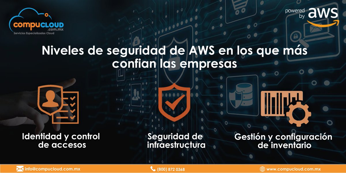 NubeCompucloud's tweet image. ¿Quieres iniciar proyectos en la nube, pero dudas de la seguridad? 🤔
✅ En #Compucloud buscamos brindar, confianza y alta seguridad a las empresas, es por eso que trabajamos con la nube más segura y de alta disponibilidad en el mercado #AWS
compucloud.com.mx