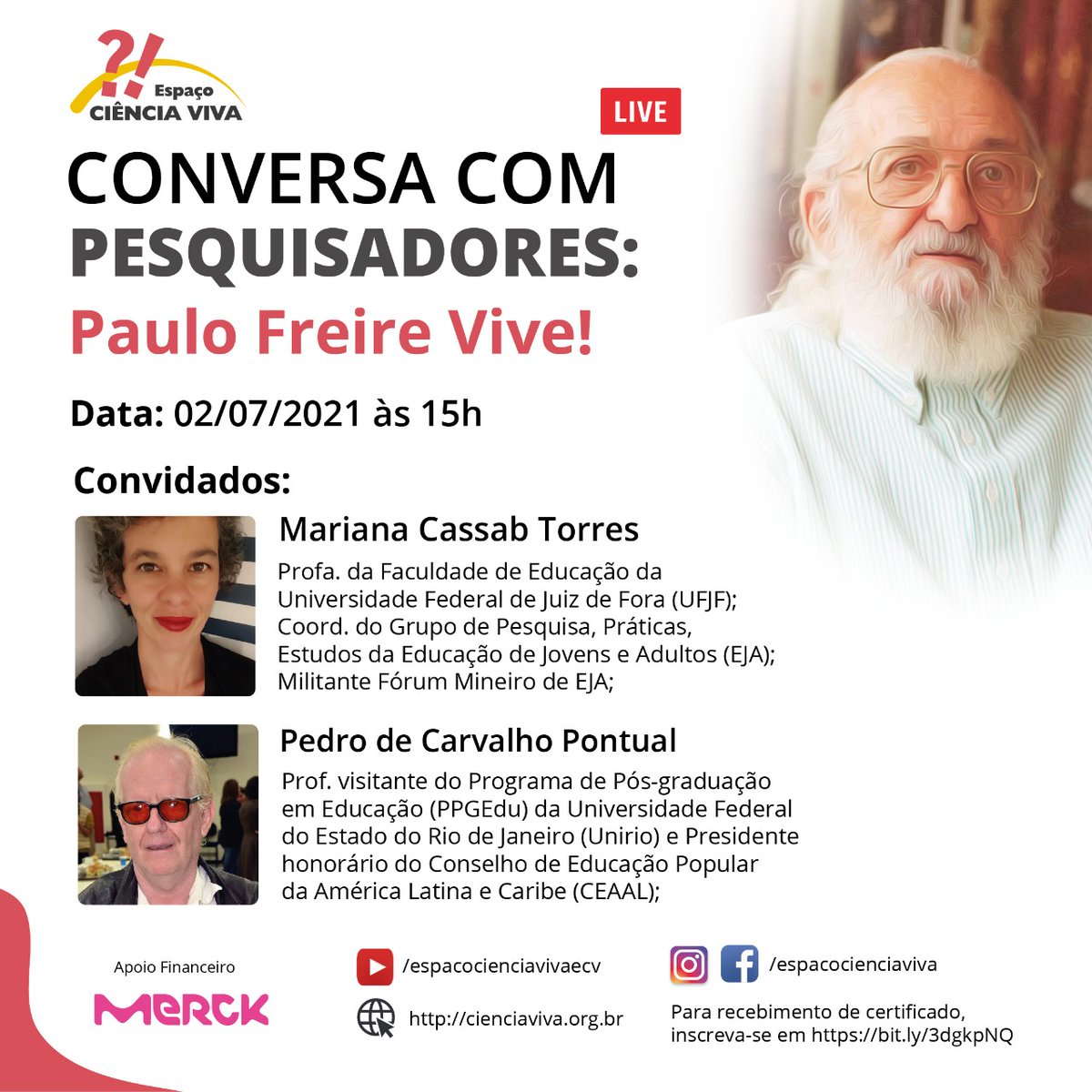 ATENÇÃO, TWITTER! 📢📢📢

Paulo Freire faz 100 anos e é óbvio que por aqui a gente não podia deixar isso passar batido, né? 😅

SE PREPAREM PORQUE VEM AÍ DEMAISSSS:

#educacao #paulofreire #pesquisa #ufrj #unirio #ufjf #uff #puc #uerj #pedagogia #licenciatura