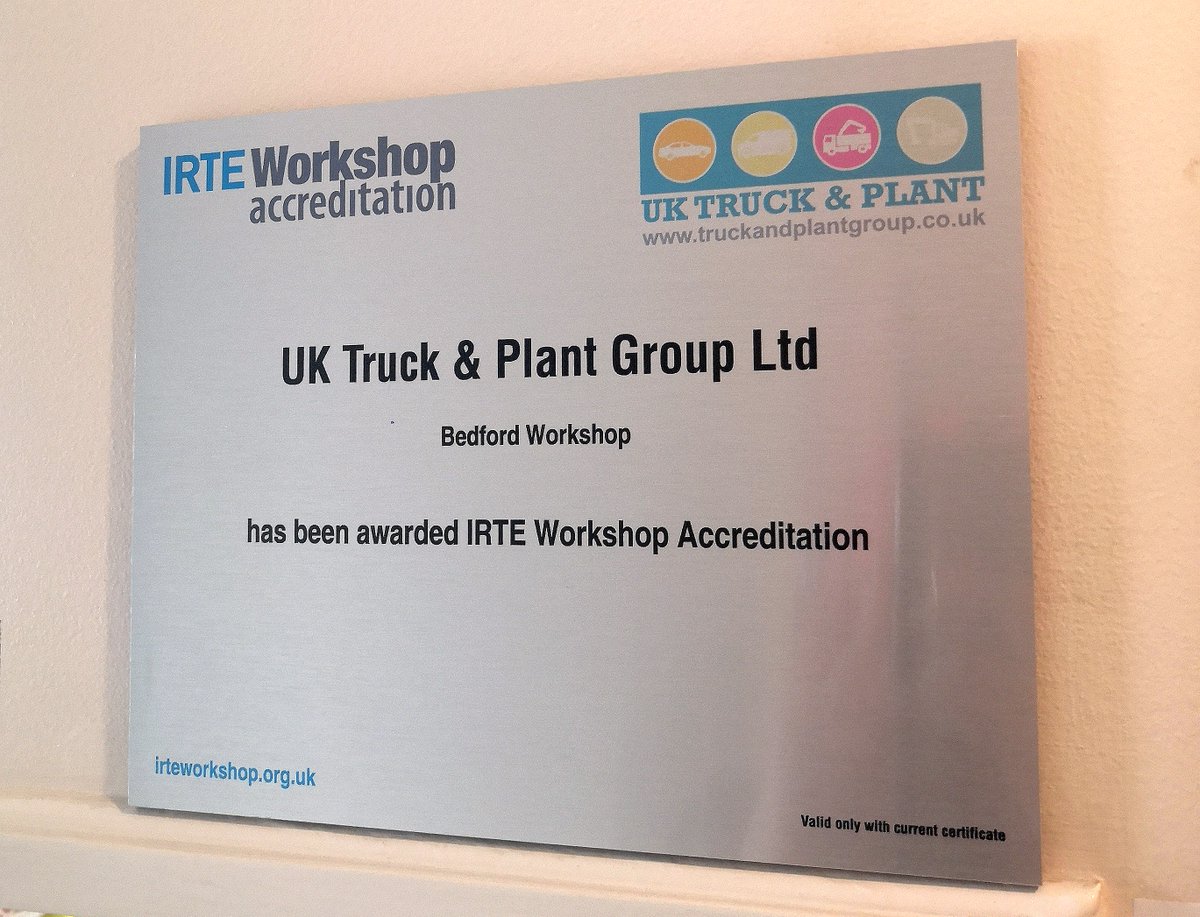 Uktruckplantgrp's tweet photo. Our shiny new plaque displaying our recent IRTE workshop accreditation🎉
Well done to all of the team who helped us achieved this fantastic result- only the best from us here at UK Truck and Plant Group!
#teamwork #IRTE #soe #maintenance #irtec #accreditation #award https://t.co/ew7CQIDJZA
