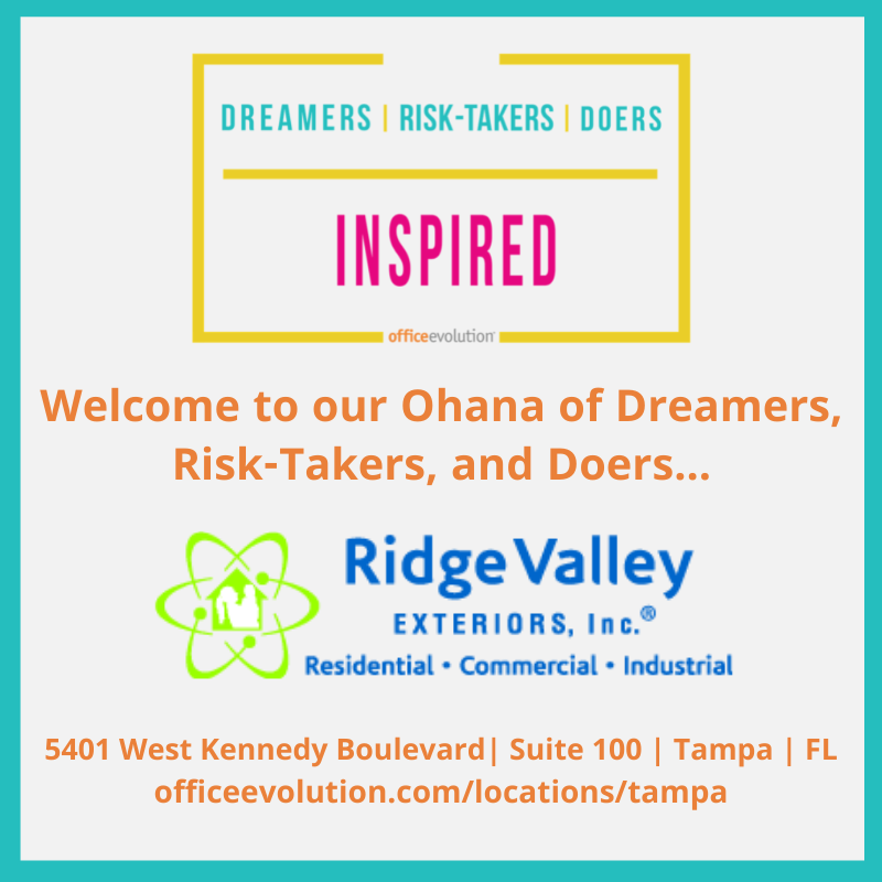 NEW MEMBER ALERT!! 🚨

Welcome @RidgeValleyExteriors

We are so excited to have you as part of the OE Tampa Westshore Ohana!!

#MemberMonday #MemberAppreciation #NewMember #Ohana #OfficeEvolution #Tampa #SmallBusiness #Local #RidgeValleyExteriors #OE #TampaBay #OfficeSpace