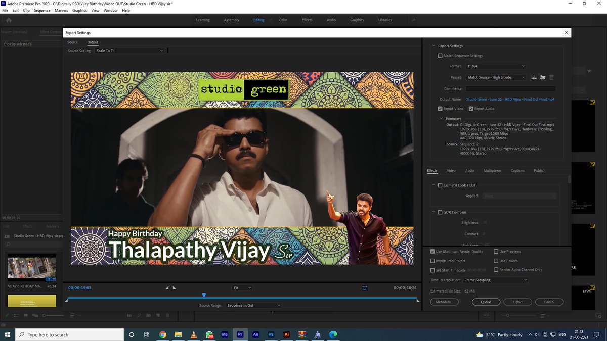 StudioGreen2's tweet photo. Ena Nanba Ready ????? #Beast #BeastMode 

Let's Celebrate #Vijay sir Birthday with #StudioGreen

#ThalapathyVijay sir #Mashup Will be out tonight 10PM https://t.co/E4df8IDwCk