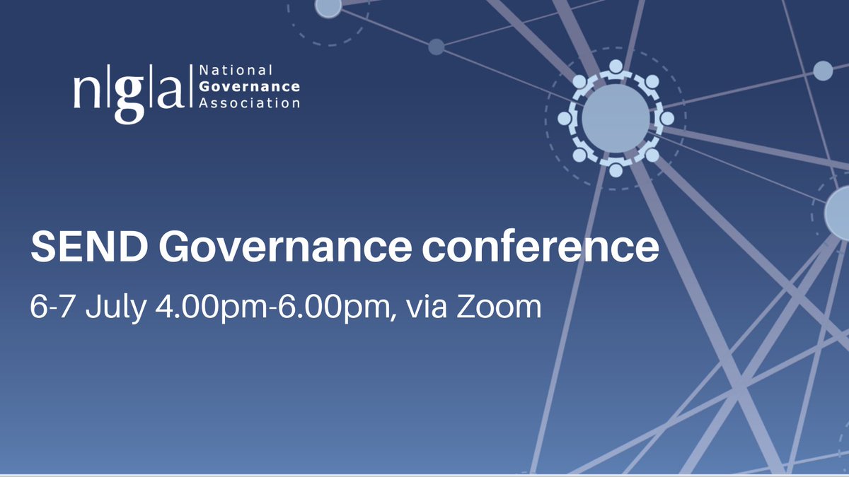 Book now for our SEND Governance conference. Focusing on creating a whole school culture for SEND and its effective governance. With guest speakers @AdamBoddison @sajid_gulzar,  Clare Mills of Cherry Oak Federation and Andre Imich <a href="/educationgovuk/">Department for Education</a>.

➡️  nga.org.uk/News/Events.as…
