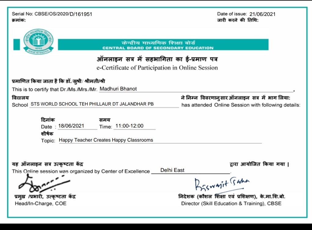 Very informative and Valuable Session #😊Happy teacher creates Happy classrooms 👩‍💻✌
<a href="/cbseindia29/">CBSE HQ</a> 
<a href="/STSWSRAJGOMAL/">S.T.S. World School (Official)</a> 
<a href="/MicrosoftEDU/">Microsoft Education</a> <a href="/Prabhjo60556013/">Prabhjot Gill</a> 
<a href="/Gagan26986177/">Gagan</a>