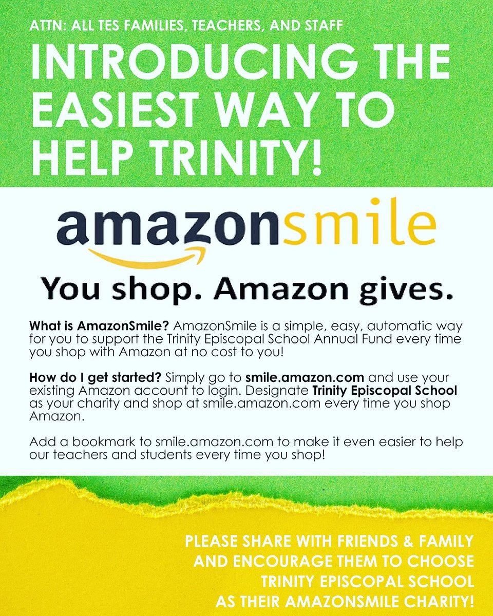 tesgalv's tweet photo. Smile and give back! #amazon #Smile https://t.co/PYj5WUAoC7