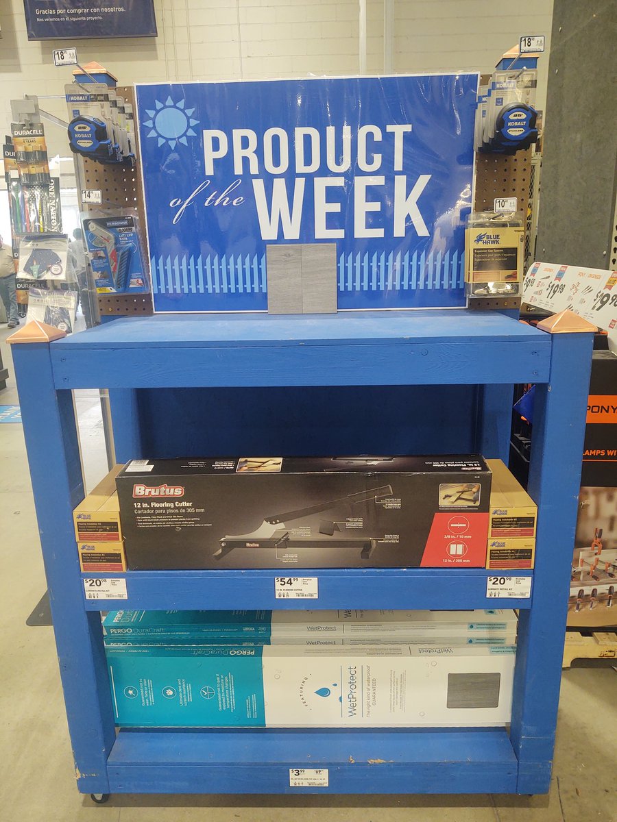 BraddyClay's tweet photo. All your install needs with your waterproof Pergo Duracraft vinyl flooring at Lowe's 1713 Elizabeth City. @BlueBoxR1 @_nicolemarie_6 @eric_marler @BenitoKomadina https://t.co/jIhz5X4mNv