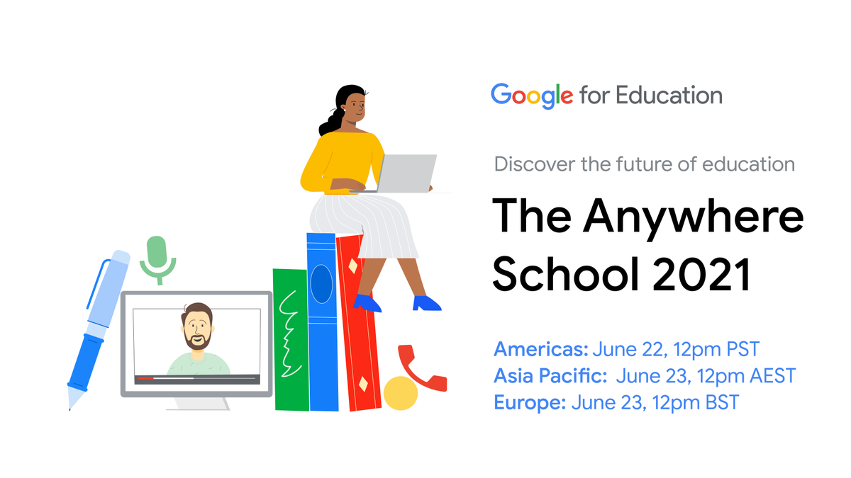 GoogleForEdu's tweet photo. Psst...

Have you registered for #TheAnywhereSchool? It’s tomorrow! Get the 411 on everything coming to #GoogleEdu. Register here to attend live &amp; unlock on-demand access after the event: https://t.co/DSX1F4KgSC https://t.co/xTWV41h4BV