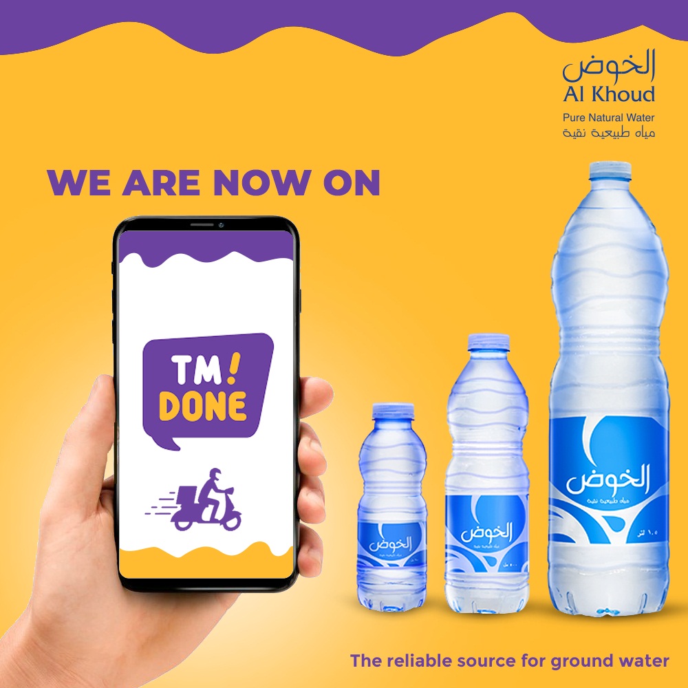 AlKhoudWater's tweet photo. Ordering Al Khoud Water right to your doorstep is now just a few clicks away. Now we are on TM DONE. Order your products now!
#AlkhoudWater #TMDone #thirst #hydrate #naturalwater #summer #mineralwater #muscat #oman #offer #specialoffer #bottledwater #pH #healthy https://t.co/2cCp0usU3I