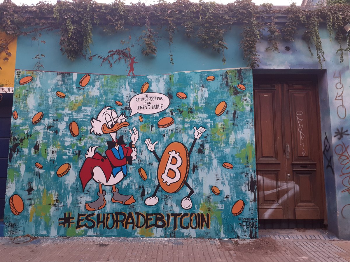 crypto_trips's tweet photo. As the world's financial power bleeds, the people speak through their walls in the little streets of Buenos Aires.
Beginning of Winter, Monday June 21st 1.45 pm
"In hindsight, it was inevitable" #eshoradebitcoin

#Bitcoin #HODL #art #BuenosAires #Argentina #cryptoart https://t.co/RcJ0ZjiIIV
