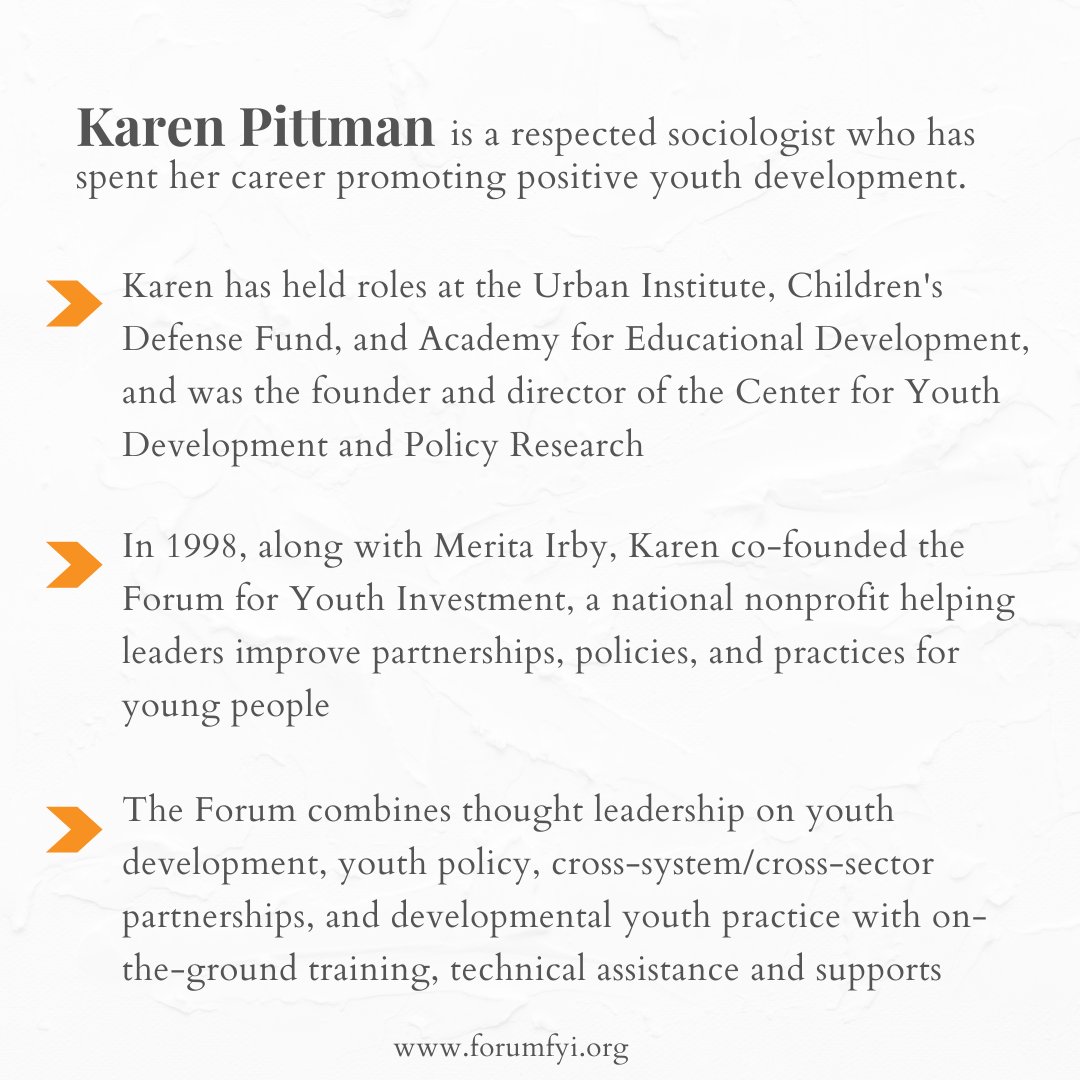 HorizonsNatl's tweet photo. This week, in recognizing #Juneteenth, we're celebrating BIPOC leaders who have helped advance culturally responsive learning opportunities! A lifelong advocate for positive youth development, @KarenPittman has spent her career working to increase equity. @forumfyi https://t.co/eaTKfsVbbX