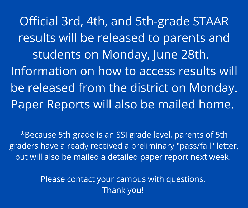 Parents and Caregivers,

Check out this important information regarding STAAR scores.