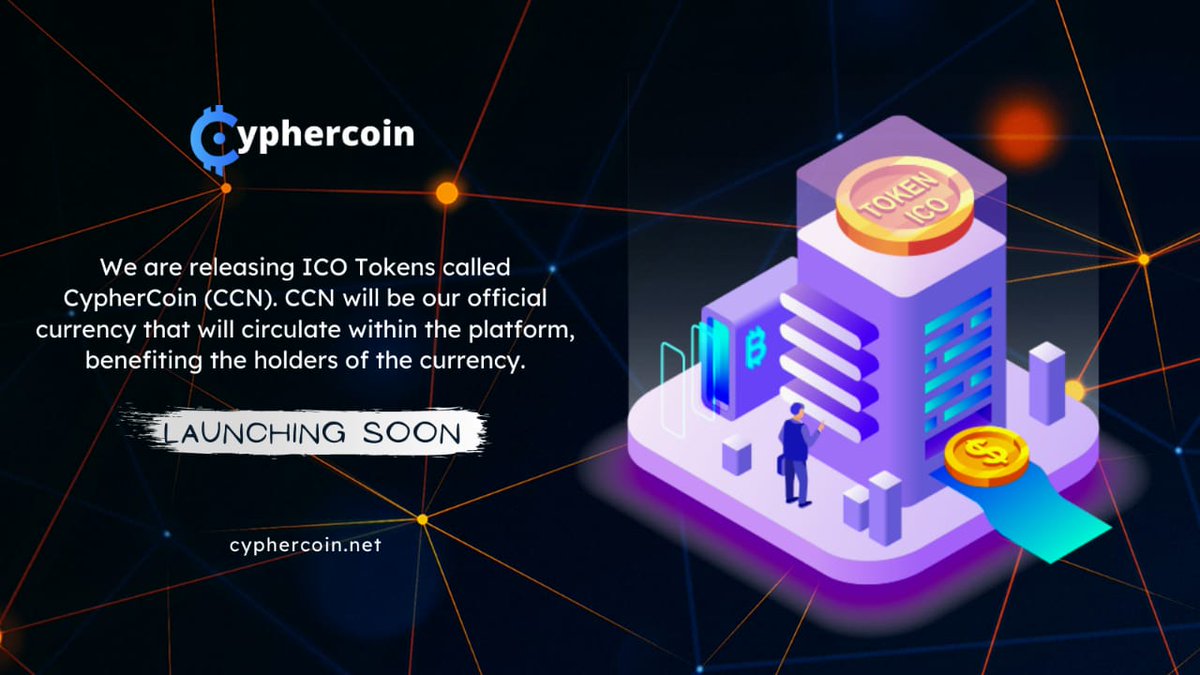 cyphercoin1's tweet photo. We are offering #ICO Tokens called #Cyphercoin (CCN). #CCN will be our official currency that will circulate within the platform, benefiting the holders of the #currency.
Visit us on https://t.co/u0vgA41bPt
.
.
.
#crypto #cryptocurrency #blockchain https://t.co/HyA0bPOUVx