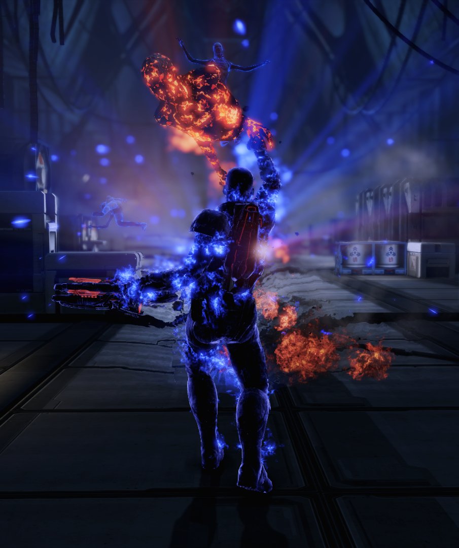 Shepard: All my toys are broken or on fire. :(
Garrus: What did you learn. 
Shepard: I need more toys to break and set on fire. 
#MassEffectLegendaryEdition