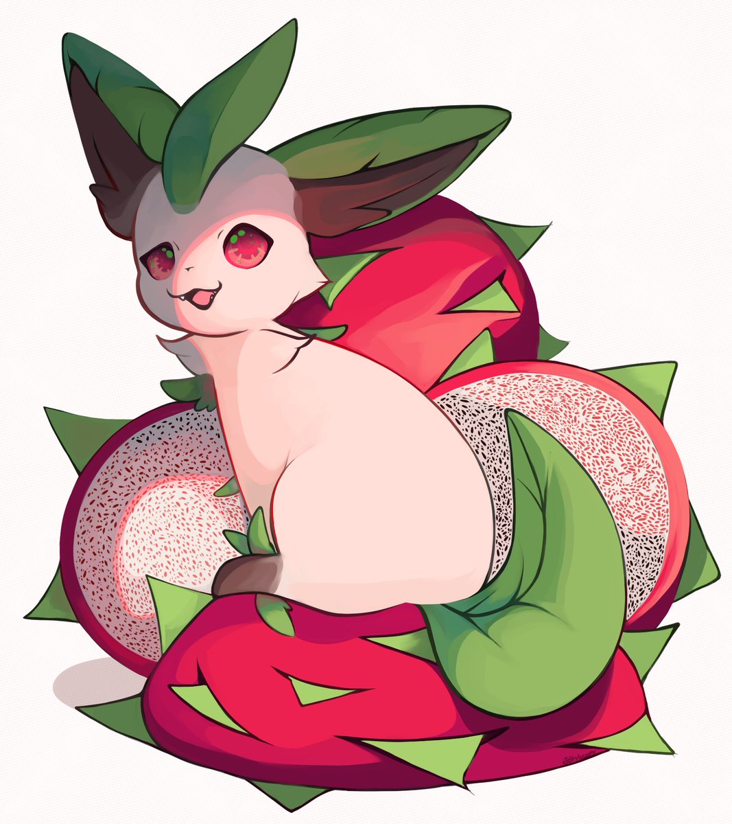 Leafeon + Dragonfruit! https://t.co/DJ3DKRsY9p. jellybeany. 