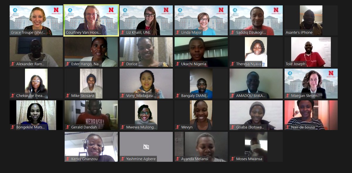 GlobalNebraska's tweet photo. WELCOME to our 2021 #YALIatUNL Cohort of the @WashFellowship! Today marked the beginning of our six-week virtual Leadership in Civic Engagement Institute with our incredible cohort of 25 young African leaders, and @UNLincoln's fourth year of hosting the Fellowship. #YALI2021 #UNL https://t.co/ogY4gqakzG
