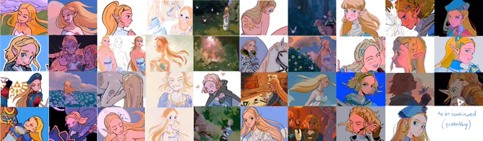 i've not drawn her in a while but heres my updated uh. botw zelda compendium / descent into madness 2019-2021 (click it) 