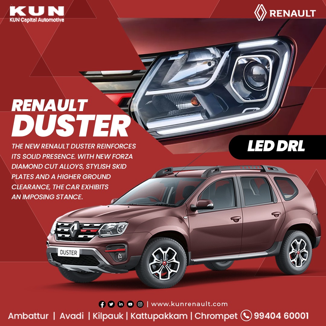 KunRenault's tweet photo. Whether you’re turning a corner, or taking on a winding path – the #RENAULTDUSTER’s ESP always keeps you safe. #ThePowerDrive

#KUNRenault #Chennai #kwid #carandbike360 #Duster https://t.co/aE7ZReHqdU
