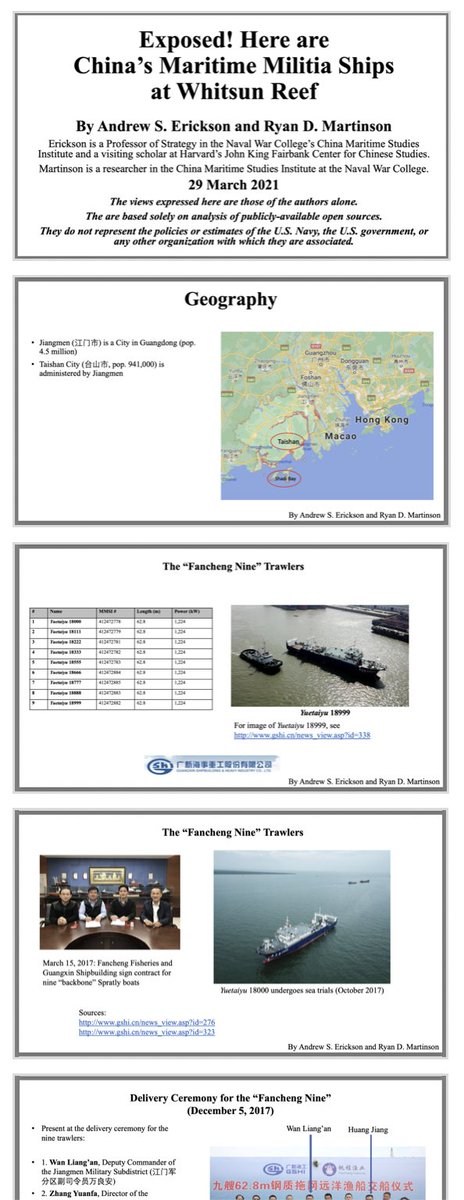 AndrewSErickson's tweet photo. ...as well as the org + fleet dev’t & ops of China’s #CoastGuard, #MaritimeMilitia & survey vessels.
Recently, Ryan’s used #OpenSources to expose official #PRC false denials of #PAFMM vessels @ #WhitsunReef in #Philippines’ #EEZ.
Proud to work with him!
https://t.co/idePVfcA3H https://t.co/dNe7N203HX