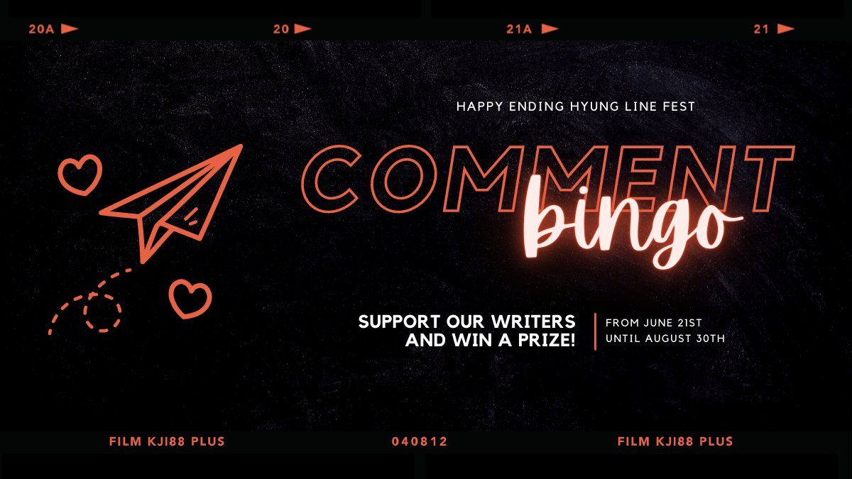 hyunglinefest's tweet photo. READERS! Our long-awaited surprise is finally here: a comment bingo!

Feedback is what keeps the writers motivated and there's nothing more we want than for our writers to be happy and supported. Would you like to participate in our little writer appreciation game? Then read on! https://t.co/oAyqLokp52