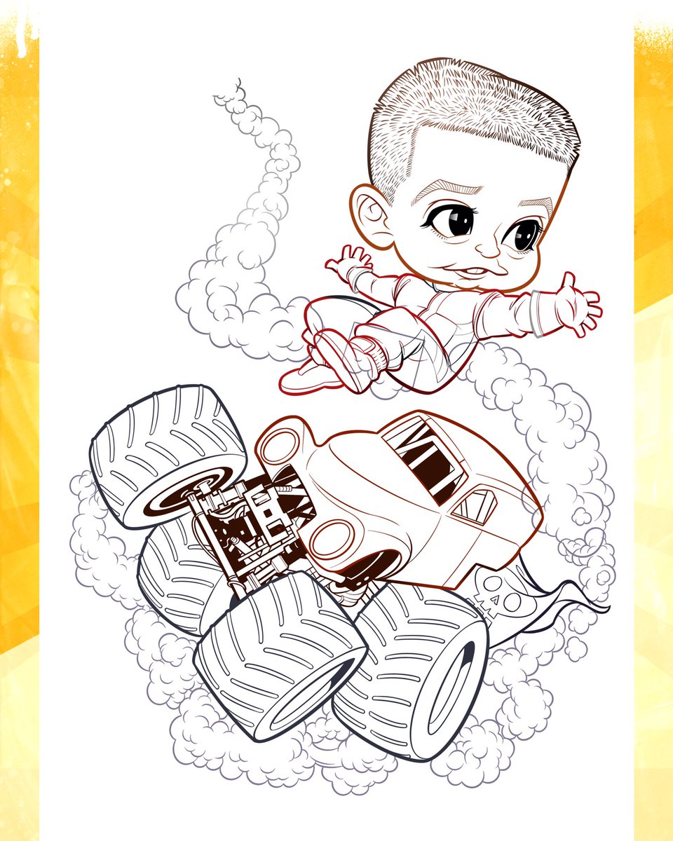 Kosuke_miyagi's tweet photo. I received an order for a gift from a repeat customer this time .
Monster truck theme .
I don't usually draw machines very often, but I enjoyed drawing
リピーターから注文を受けました!
テーマはモンスタートラック!
あまり機械描かないですが楽しく描けました。
#monstertrack https://t.co/jgNO5OORUF