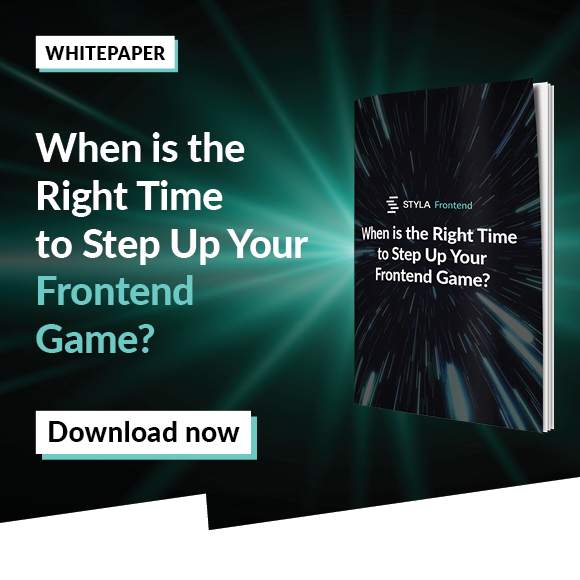 It's the right time to step up your Frontend game!

Our brand new whitepaper shows you how. 
hubs.li/H0QGyrd0

@calashockLuigi
#headless #headlessecommerce #ecommerce #frontend #stylafrontend #frontendfreedom