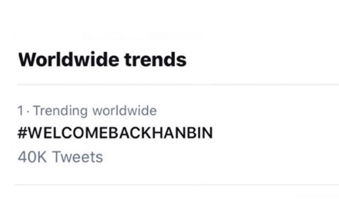 hanbin_thinker's tweet photo. Upon this happy news, the fans have trended worldwide #WelcomeBackHanbin and topped the trends for more than 6 hours.  
01.02.2020 is an unforgettable day in the memories of every ID. https://t.co/RvE1Y0z16b