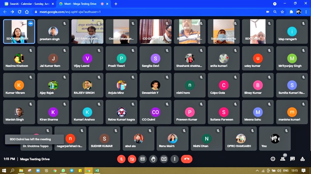Mega testing drive from 21.6.2021 to 30.6.2021 will be conducted.
Meeting has been conducted with all those concerned for better planning and coordination.