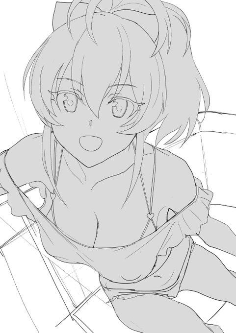 美嘉姉 WIP
まだ差分と下書き描いてます
5枚x差分描く予定・・・

時間あればカラーにしたいな・・・ 