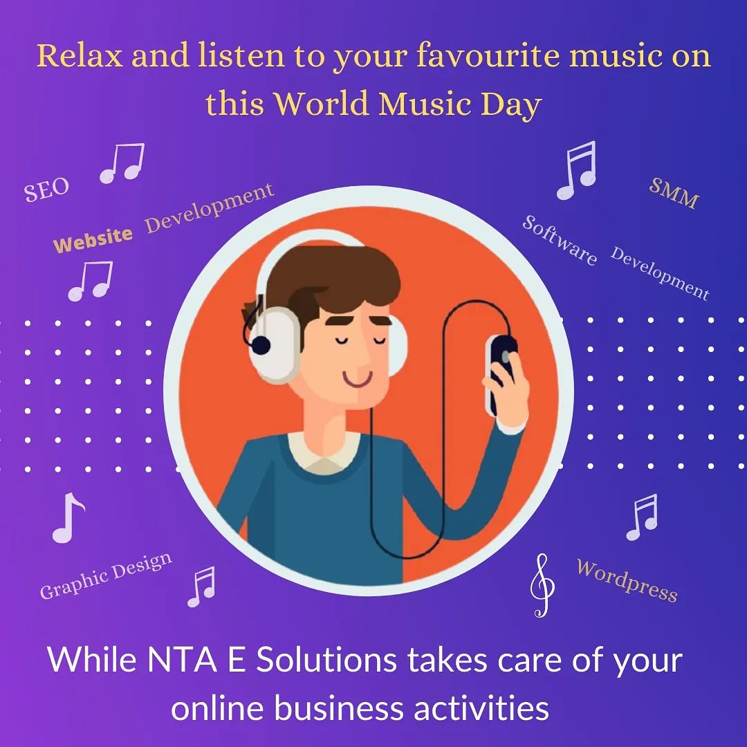 ntaesolutions's tweet photo. NTA E Solutions Private Limited wishes World Music Day.

#WorldMusicDay2021 #WorldMusicDay #ntaesolutions https://t.co/LWo6u5GcF2