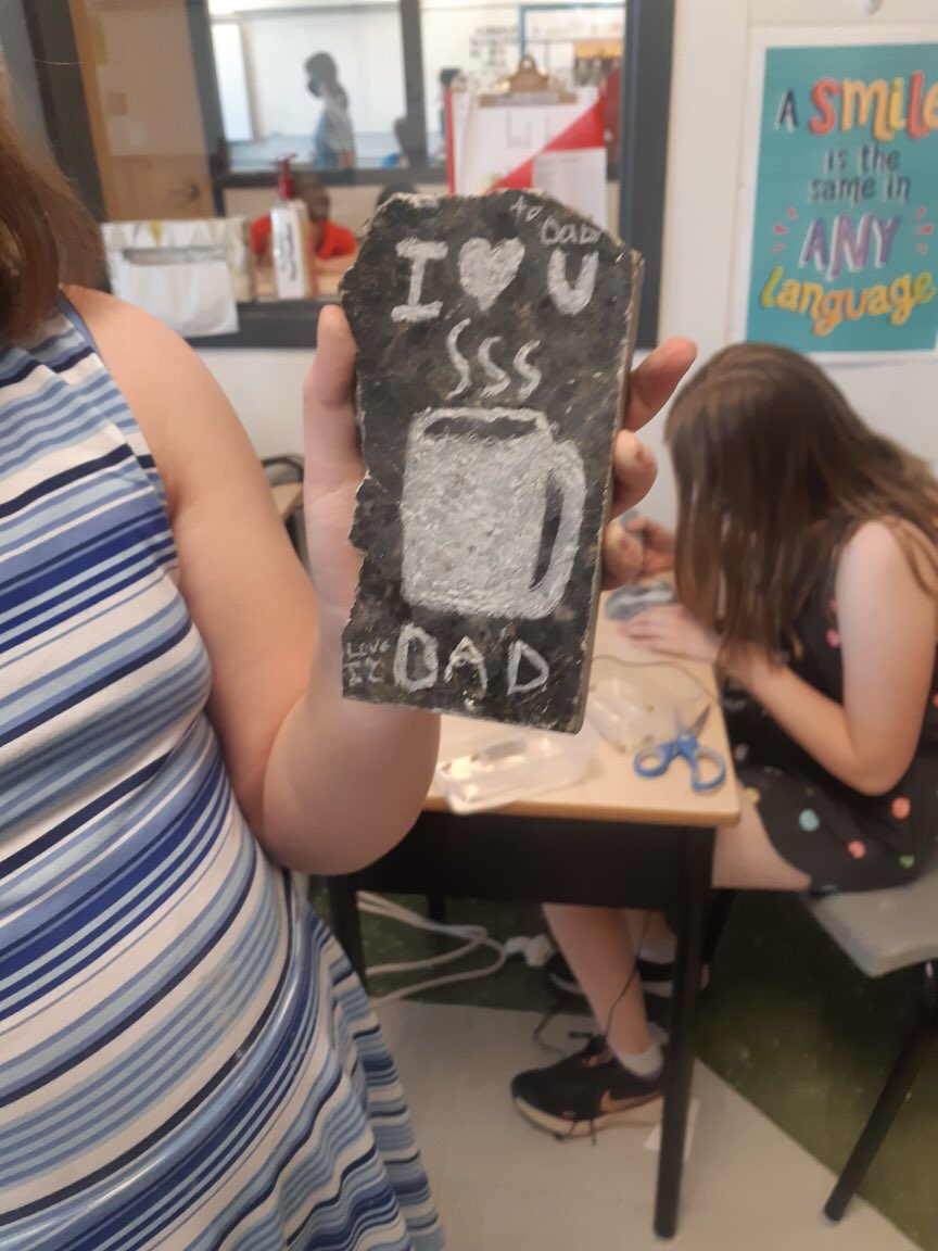 HRCEFineArts's tweet photo. @PortersLakeElem students stonecarving Father’s Day (or other drawings) items with the Eastern Shore Family of schools Fine Arts Specialist. Art that lasts! #ThanksToYouHalifax https://t.co/yEh2m9vZI2