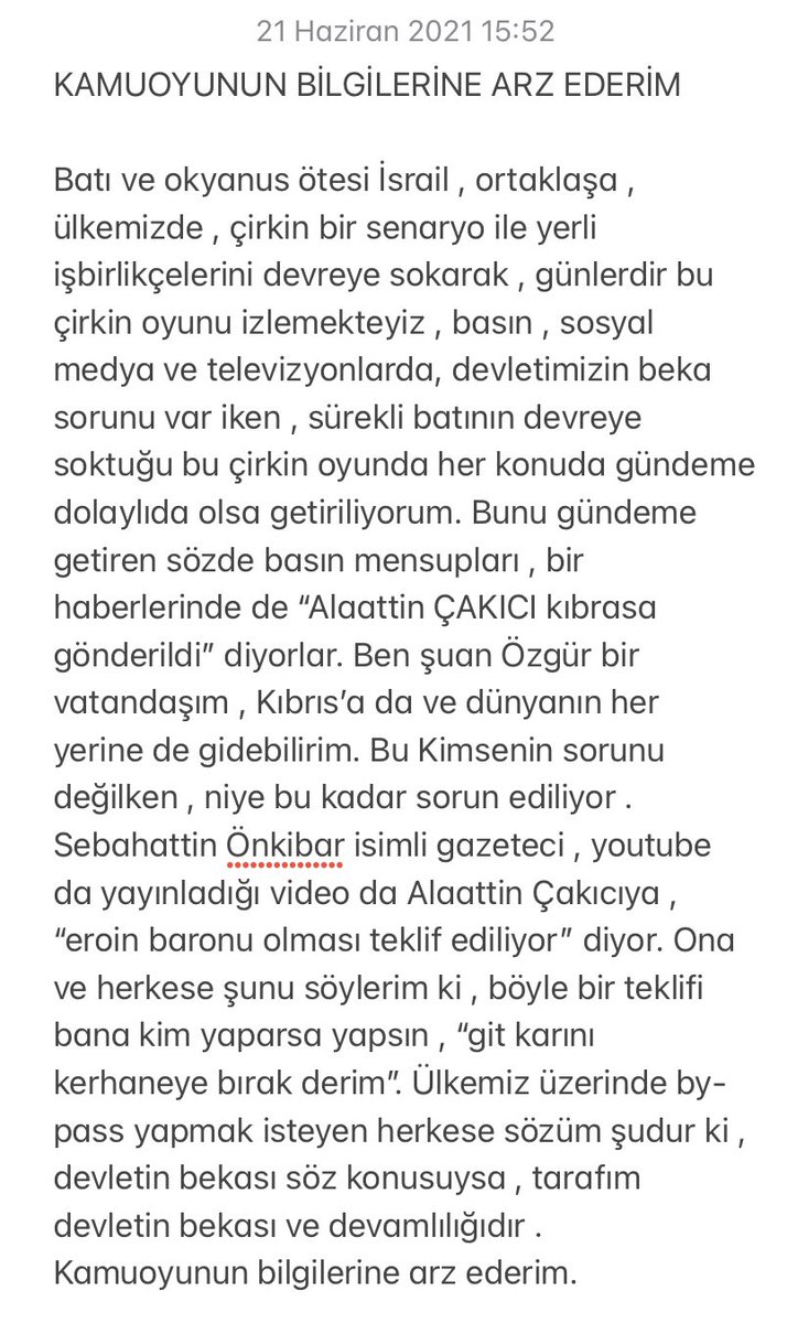 Alaattin Çakıcı tweet media