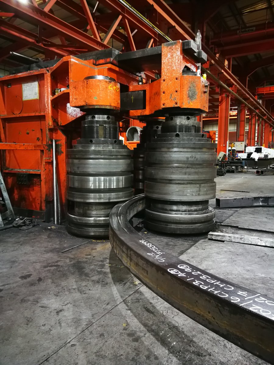 AngleRingCo's tweet image. We've been offering steel bending and curving services using cold rolling and cold bending techniques for 70 years.

Here's some chunky #BoxSection going through our rolling department. 

Easy if you have the right tooling!

#ColdRolling #ColdBending #MetalBending