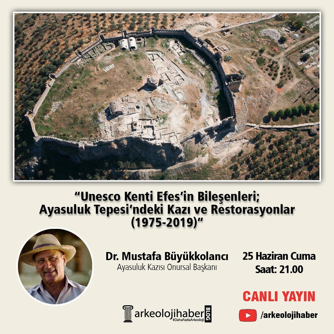 arkeolojihaber's tweet photo. Ayasuluk Kazısı Onursal Başkanı Dr. Mustafa Büyükkolancı, arkeoloji söyleşilerinin bu sezon ki son konuğu oluyor. 25 Haziran Cuma saat 21.00’da gerçekleştireceğimiz yayında buluşmak üzere. 

▶️ https://t.co/9NBPyv2D5l https://t.co/nO5bqhij69
