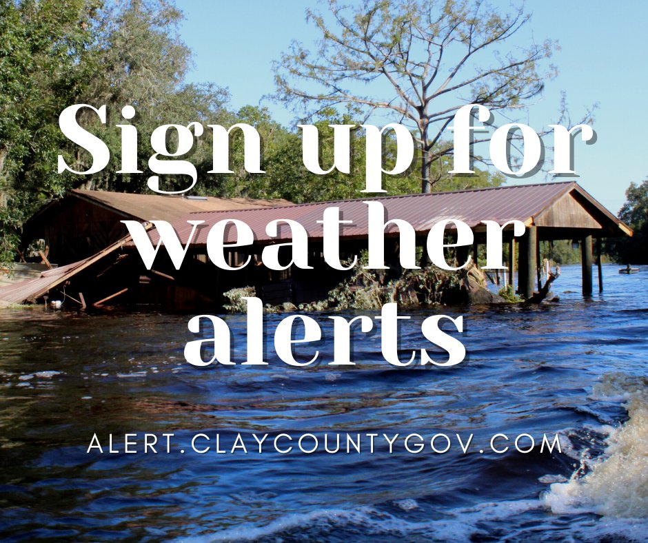ClayCounty_EM's tweet photo. Sign up for Clay County specific emergency alerts to be sent to your mobile device or home phone.
Register online at https://t.co/xW4UEZfoY2.
#AlertClay https://t.co/heK4IbHhOa