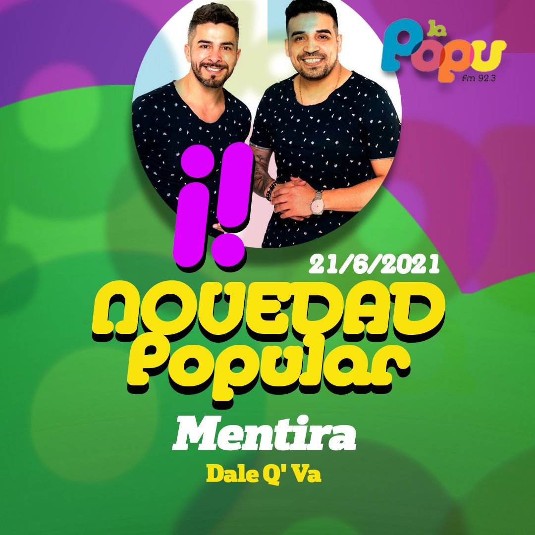 FMRadioPopular's tweet photo. . @daleqvaoficial nos canta la #NovedadPopular esta semana 💃
El tema se llama 'Mentira' y lo podes escuchar exclusivamente en #LaPopu a lo largo de toda la programación! 🎼 📻 https://t.co/wcFtKU8DrS