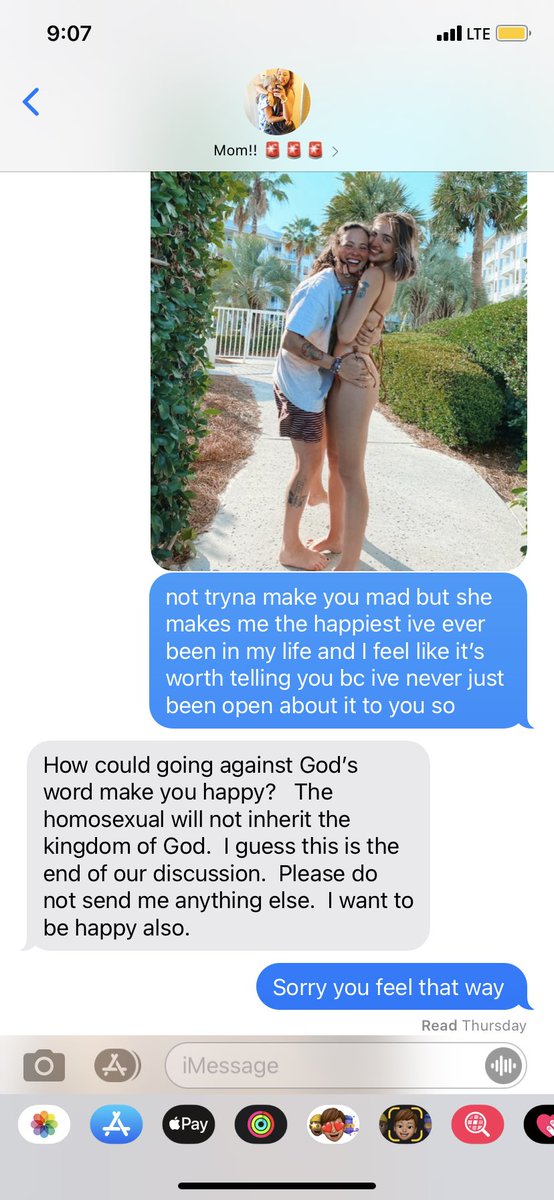idk i feel weird posting shit like this lately but ???? my mothers homophobia showing out for pride month guys 🎉 *blocked*